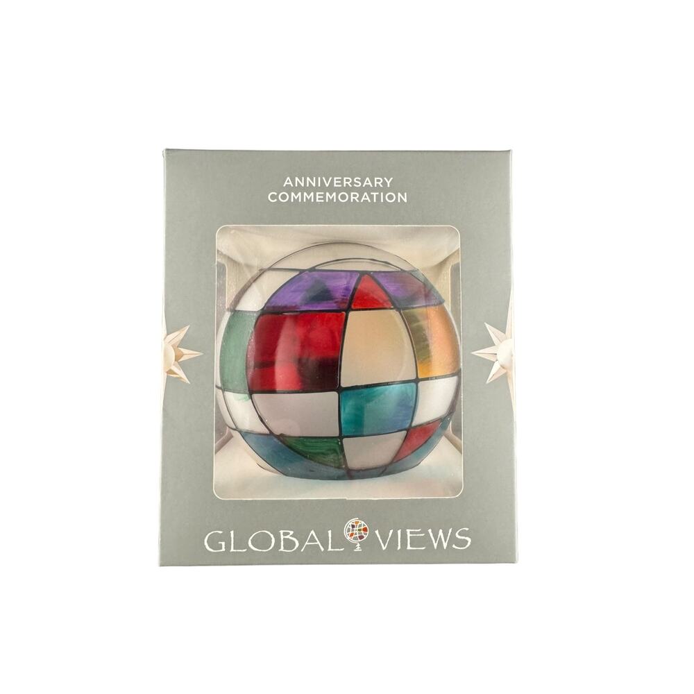 Global Views Stained Glass Holiday Christmas Tree Ornament NIB